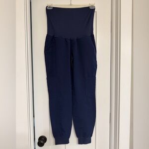 Mandala maternity jogger scrub pants navy blue size small
